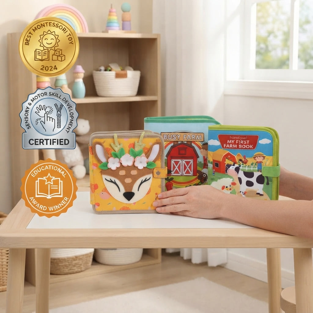 Kidsilia™   Set Montessori 3 Pezzi: Libri Gioco e Storie per Imparare